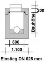 Systemskizze Abwasserschacht DN 800 mm DIN 4034-1