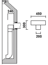 Maße Edelstahl-Formteil Uni300